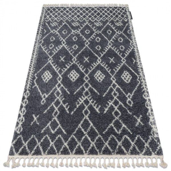 Dywany Lusczow Kusový shaggy koberec BERBER TANGER sivý