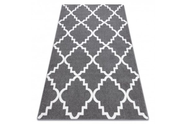 Dywany Lusczow Kusový koberec SKETCH Danny sivý/biely trellis