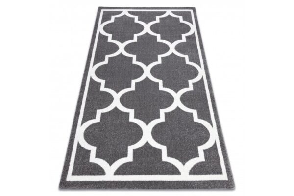 Dywany Lusczow Kusový koberec SKETCH KIERAN sivý/biely trellis