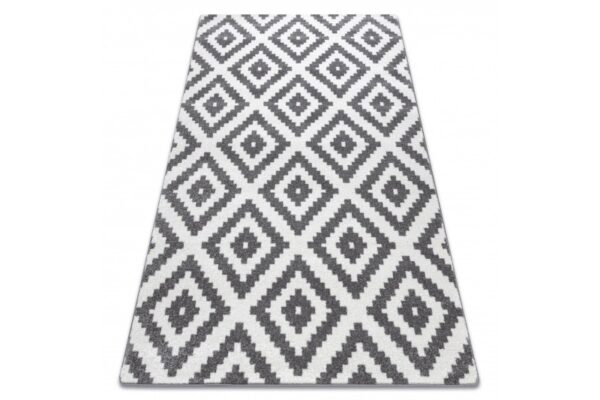 Dywany Lusczow Kusový koberec SKETCH PATRICK biely/sivý - štvorce