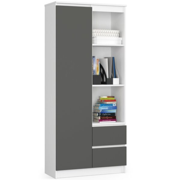 Ak furniture Knižnica R 80 cm CLP R11 biela/grafit