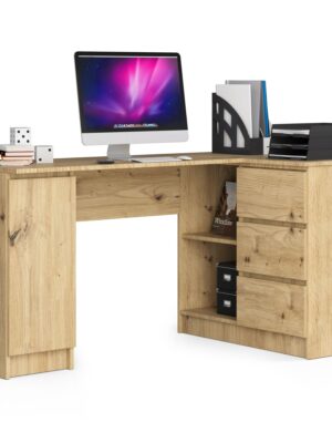 Ak furniture Rohový písací stôl B20 155 cm dub artisan pravý