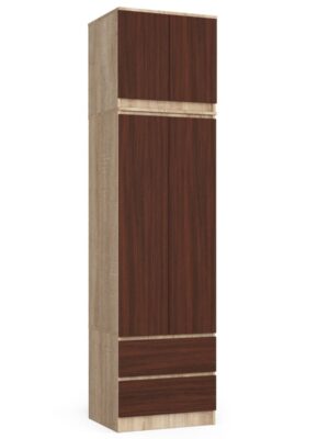 Ak furniture Šatníková skriňa s nástavcom Star 60 cm dub sonoma/wenge