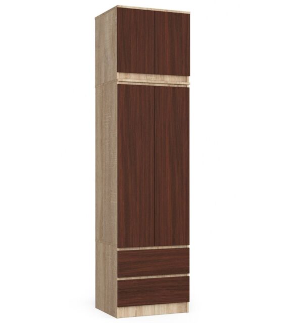 Ak furniture Šatníková skriňa s nástavcom Star 60 cm dub sonoma/wenge