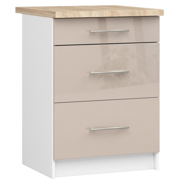 Ak furniture Kuchyňská skříňka Olivie S 60 cm 3S bílá/cappuccino