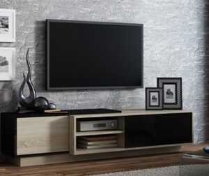 HALMAR TV stolík SIGMA 1C 180 cm dub sonoma/čierny