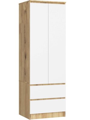 Ak furniture Šatní skříň STAR 60 cm dub artisan/bílá