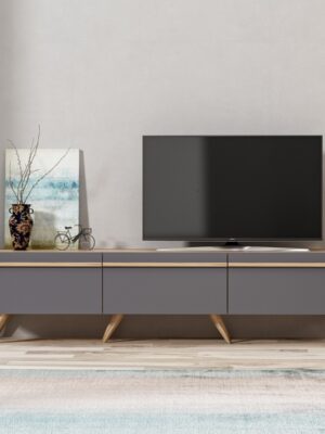 Kalune Design TV stolek AMSTERDAM 180 cm antracitový