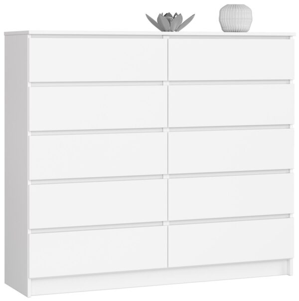 Ak furniture Komoda Kuba 140 cm 10 zásuviek biela