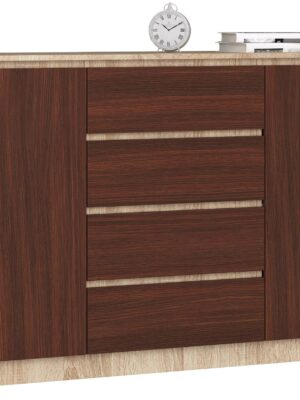 Ak furniture Komoda Kryštof 140 cm 2 skrinky a 4 zásuvky dub sonoma/wenge