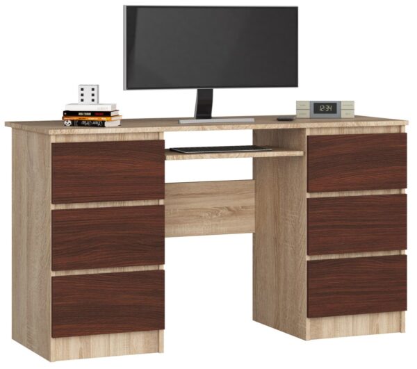 Ak furniture Písací stôl A-11 135 cm dub sonoma/wenge