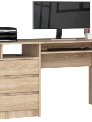 Ak furniture Volně stojící psací stůl CLP 135 cm dub sonoma