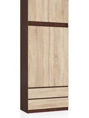 Ak furniture Šatníková skriňa s nadstavcom Star 90 cm wenge/dub sonoma