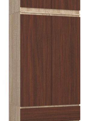 Ak furniture Šatníková skriňa s nadstavcom Star 90 cm dub sonoma/wenge