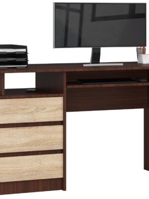 Ak furniture Volně stojící psací stůl CLP 135 cm wenge/dub sonoma