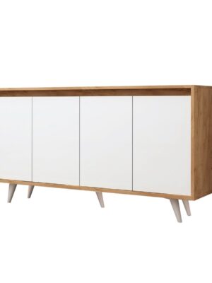 Hanah Home Komoda Seria II 140 cm dub craft zlatý/biela