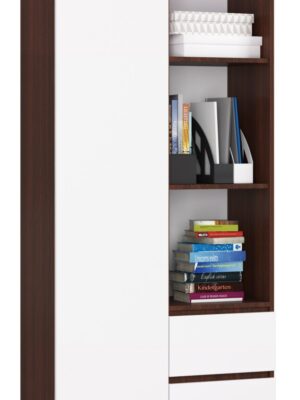 Ak furniture Skriňa Rexa 80 cm wenge/biela