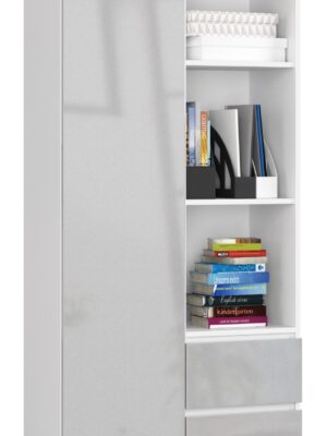 Ak furniture Skriňa Rexa 80 cm biela/sivá