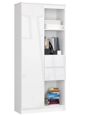 Ak furniture Skriňa Rexa II 80 cm biela lesk