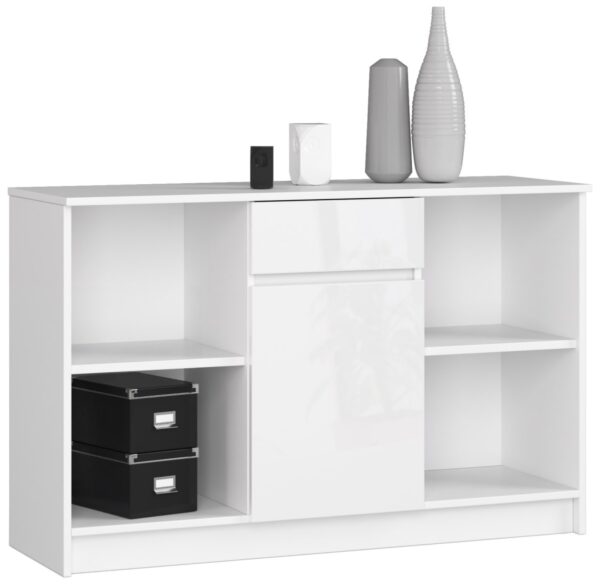 Ak furniture Komoda B-17 120 cm biela lesk