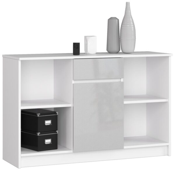 Ak furniture Komoda B-17 120 cm biela/sivá