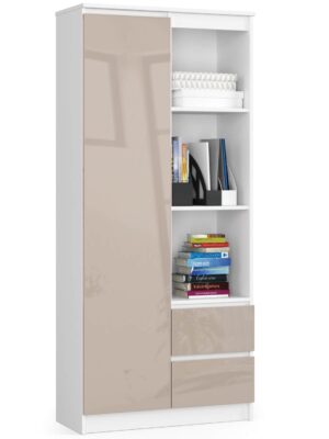 Ak furniture Skriňa Rexa 80 cm biela/cappuccino