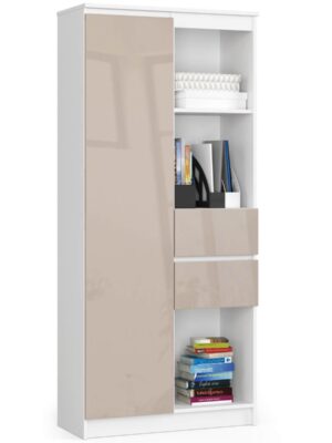 Ak furniture Skriňa Rexa II 80 cm biela/cappuccino