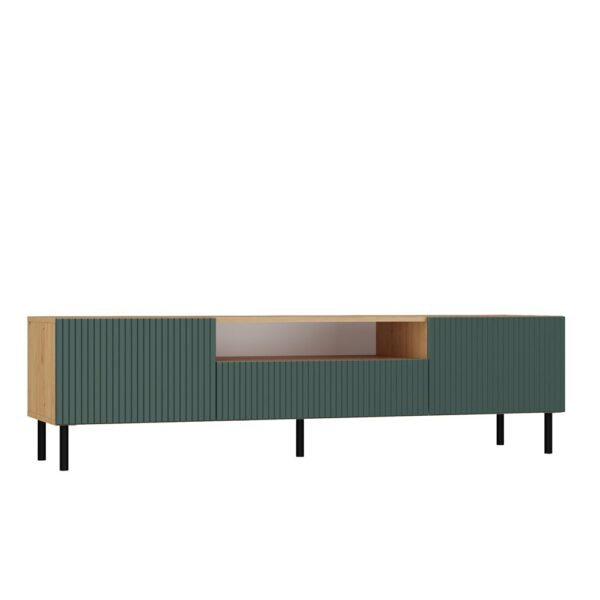 TP Living TV stolík KAMA 160 cm dub artisan/zelený