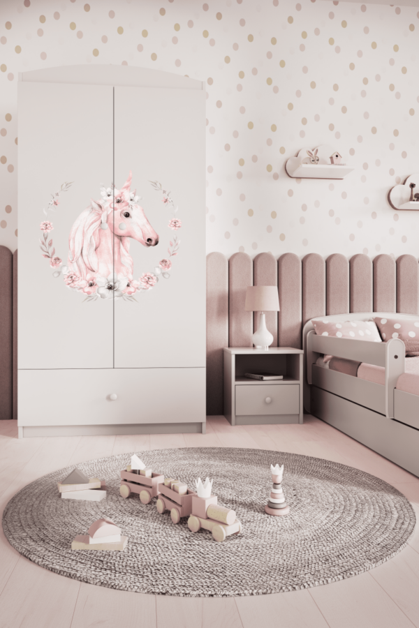 Kocot kids Detská skriňa Babydreams 90 cm kôň biela