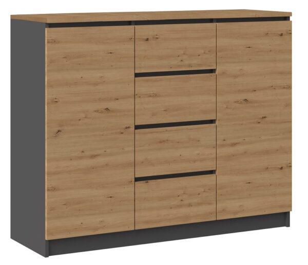 TP Living Komoda 2D4S 120 cm dub artisan/antracit