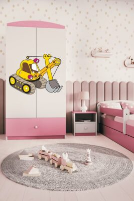 Kocot kids Detská skriňa Babydreams 90 cm bager ružová